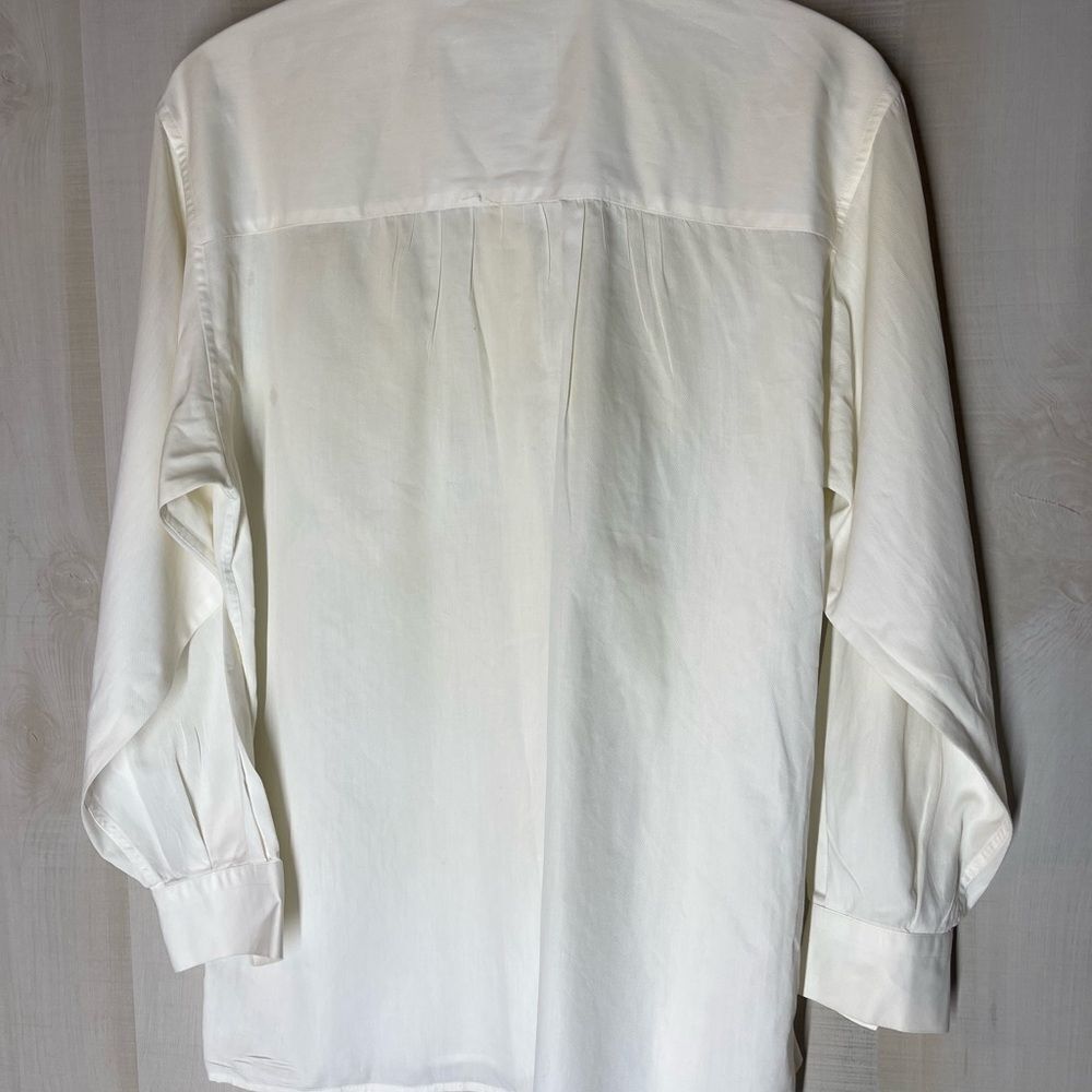 Burberrys vintage beige off white button front blouse long sleeve, size 38, US 4 - Picture 8 of 10